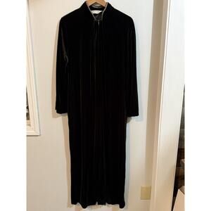 Vintage Diamond Tea Robe Womens Size Sm House Dress Gown Green Velvet Pullover